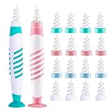 Limpiador de Oídos - Kit Limpiador de Orejas con Ventosa - 2 Asas - 17 Pcs Cabezales de Repuesto de Silicona Lavables Q Grips Cera Oidos para Adultos Niños