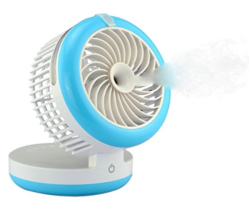 Mini USB Ventilator mit Beschlagen Kühlung Luftbefeuchter Tragbar Wiederaufladbare Ventilator Tischventilator Lüfter Standventilator für Home