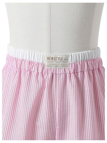 Image of Floerns Girl's 2 Piece Outfits Elegant Striped Sleeveless Suit Vest & Long Elastic Casual Pants Set