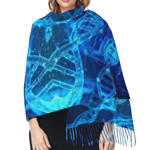 Dna Chain Photo Print Fringed Scarf Lightweight Women'S Fashion Scarf Soft Wrap Shawl Tassel Scarf Gift4