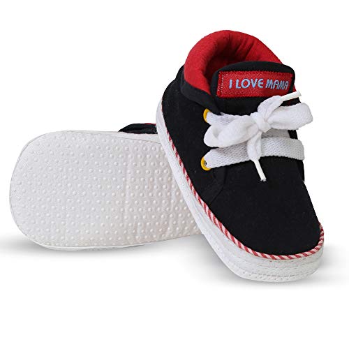 Image of Butterthief Unisex Baby Prewalking Shoes for Newborn Boys & Girls | Soft Sole Infant Bootie with Anti-Slip Bottom | Lightweight Cotton Footwear Early Walker Shoes (6-9 Months, 12 CM)