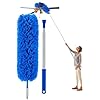 Espanador Extensível com Haste Inox, 85cm, Microfibra Lavável, para Limpeza de Teto e Locais Altos