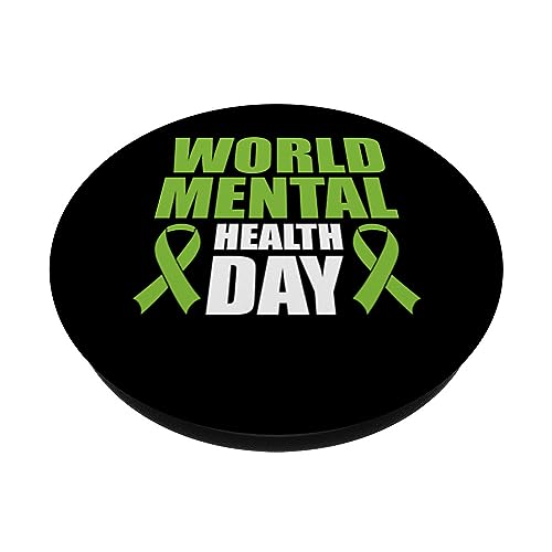 World Mental Health Day PopSockets Swappable PopGrip, Black - Image 2