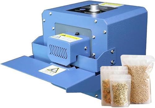 UMJIGF 300W Automatic Plastic Bag Heat Sealing Machine, 5m/min Continuous Band Sealer, Auto Food Packaging Machine, Industrial Sealing Machine for Films, Foil Bag, Kraft Paper Bag,