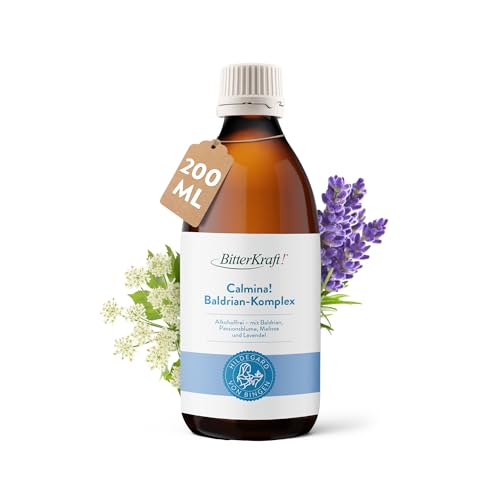 Calmina! Baldrian-Lavendel Tropfen 200 ml – alkoholfrei mit Melisse & Passionsblume – vegan & ohne Zusatzstoffe - Pflanzliche Entspannungsformel - Made in Germany