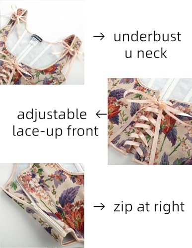 Image of Scarlet Darkness Women's Underbust Corset Top Renaissance Medieval Lace-up Boned Fairycore Pirate Corsets