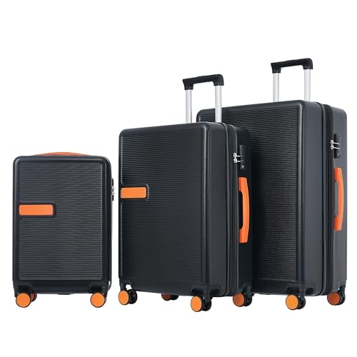 GOWE Contrast Color 3 Piece Luggage Set Hardside Spinner Suitcase with TSA Lock 20