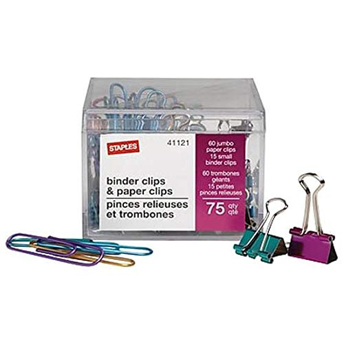 StaplesBinder Clips (75 Pieces) - Multicolor