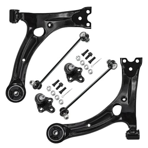 Image of Detroit Axle - Front End Control Arm Kit for 2003-2008 Toyota Corolla, 2 Lower Control Arms, 2 Lower Ball Joints, 2 Sway Bar Links 2004 2005 2006 2007 Replacement