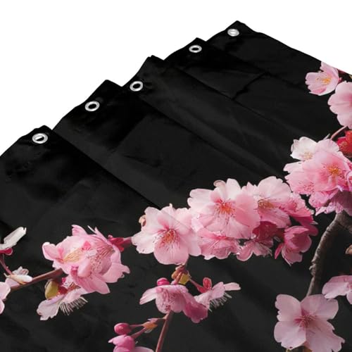 Rideau de douche fleurs de cerisier 183x183 cm en polyester avec œillets - 6