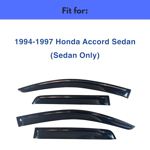 Image of IG Window Visors Fit for 1994-1997 Honda Accord Sedan, Out-Channel Rain Guards Vent Wind Deflectors 4PC, Car Accessories for 94-97 Accord (Sedan Only)