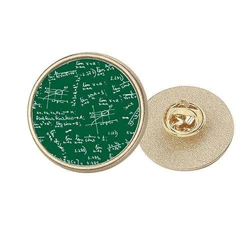 Broche ronde en métal doré Green Lits mathématiques taille M pour veste