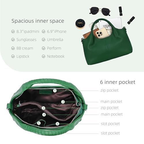 Image of Iswee Leather Satchel Women Purse and Handbag Crossbody Shoulder Bag Hobo