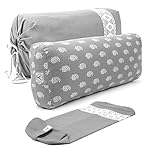 Y O GAYO Yoga Bolster - Made with 100% Cotton, Yoga Pillow Set Includes Extra Washable Cover and Carry Bag