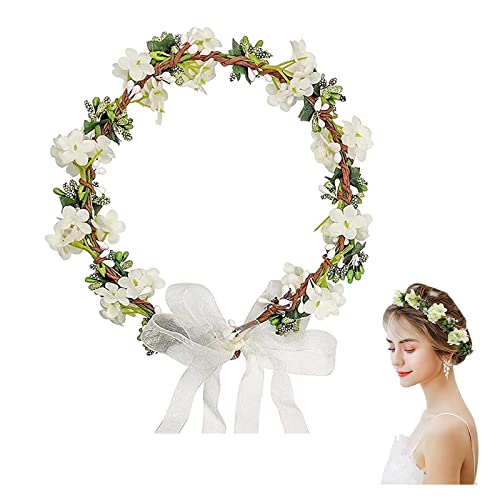 Blumenkrone Blumenkranz, Blumenkranz Haare, Bridal Flowers Girls Hair Accessories, Blumenschmuck Haare, Kranz Blumen-Haarband, für Erwachsene, Kinder, Hochzeiten, Alltag Cover