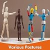 Falling in Art 12Inch Drawing Mannequin, Wooden Human Model for Art Creation, Brown