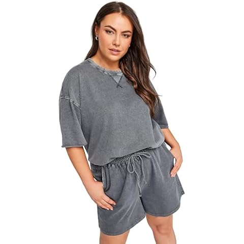 Yours Curve Acid Wash Jogger Shorts Cover