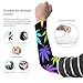 Meaudiwes Women's UV Sun Protection Arm Sleeves, Trippy Neon Weedleaf Leaves Tattoo Cover Up, Fashion Cooling Sleeves