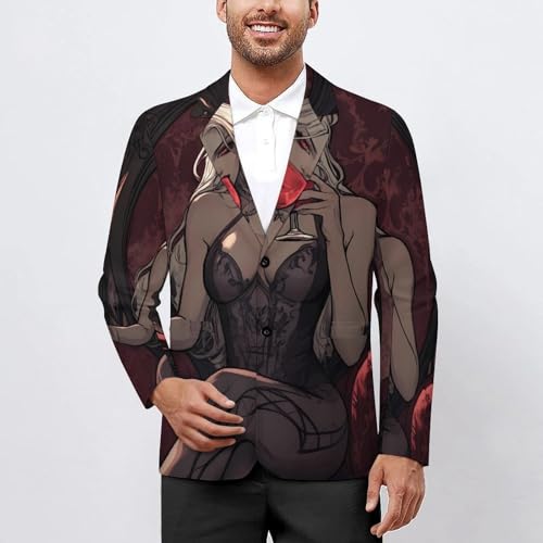 Vampire Pinup Mens Blazer Lightweight Sport Coat Two Button Suit Jackets2