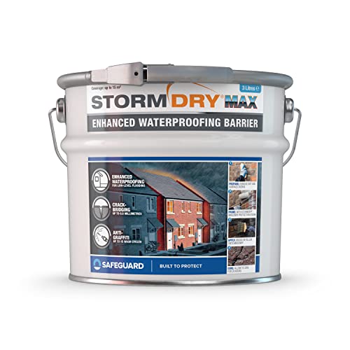 Stormdry MAX - Enhanced waterproofing crack-bridging and anti-graffiti protection barrier for brick masonry concrete stone metal and painted surfaces