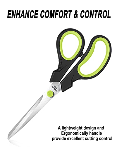 Scissors, All Purpose Thickened Craft Scissor 8.5", Stainless Steel Sharper Comfort Grip Sewing Fabric Scissors For Office School Home Supplies, Right/Left Handed, 3-Pack… #TOP4