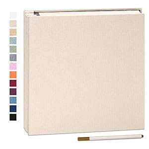 Yopih Selbstklebendes Fotoalbum 28×27 cm für 10×15, 13×18, 20×25 cm Bilder, DIY Fotoalbum zum Selbstgestalten, 40 Selbstklebende Seiten mit Metallstift, Hochzeit Baby Reise Geschenk, Beige