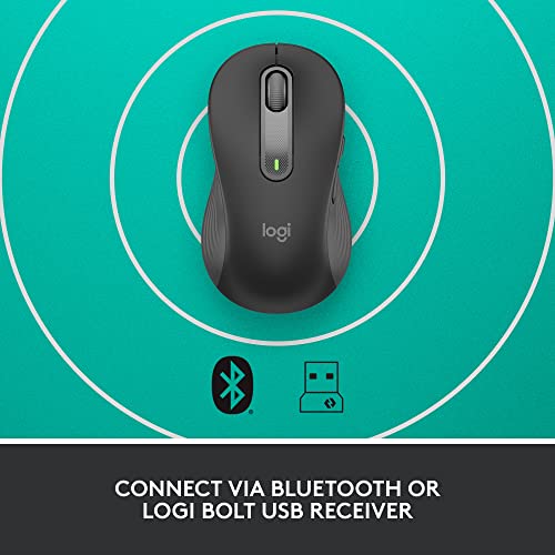 Logitech Signature M650 L Left Wireless Mouse - For Large Sized Left Hands, 2-Year Battery, Silent Clicks, Customizable Side Buttons, Bluetooth, For Pc/Mac/Multi-Device/Chromebook - Graphite #TOP6