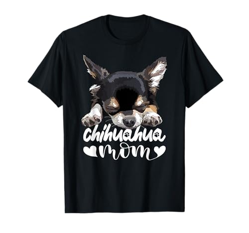 Raf THE ARTIST Designs Maman Chihuahua T-Shirt Noir Taille S Coupe Classique Manche Courte Unisex-Adultes