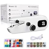 Sewing Machine with LED Display, Handheld Sewing Machine for Beginners, 3 Speed Adjustment Electric Mini Sewing Machine, Easy to Use and Fast Stitch Suitable for Clothes,Fabrics, DIY Home Travel
