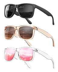 (3 Pack) Black/Crystal Brown/Pink