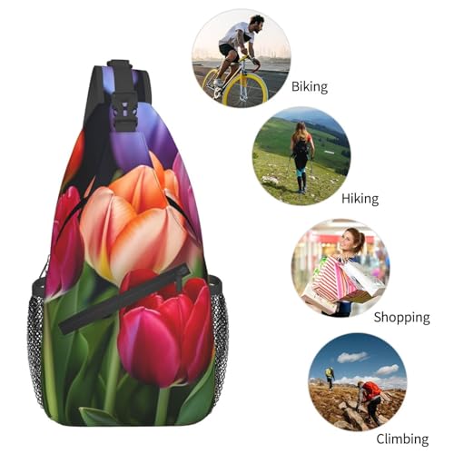 Bolso Cruzado Sling Bag para Hombres y Mujeres Negro miniatura 7