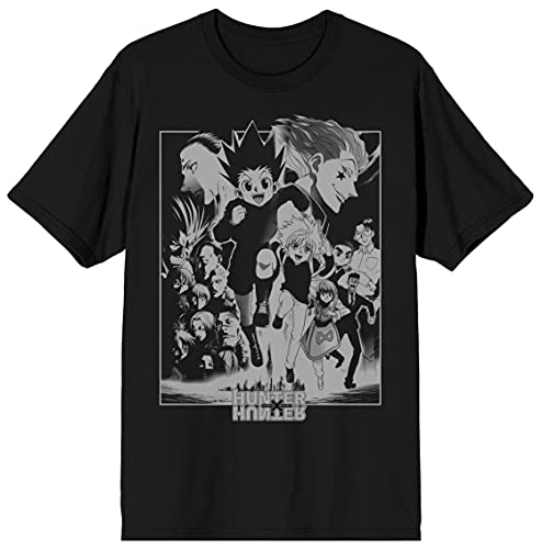 Hunter x Hunter Epic Character Crew T-Shirt, Group Character with Epic Modern Style Storyline-Small Black