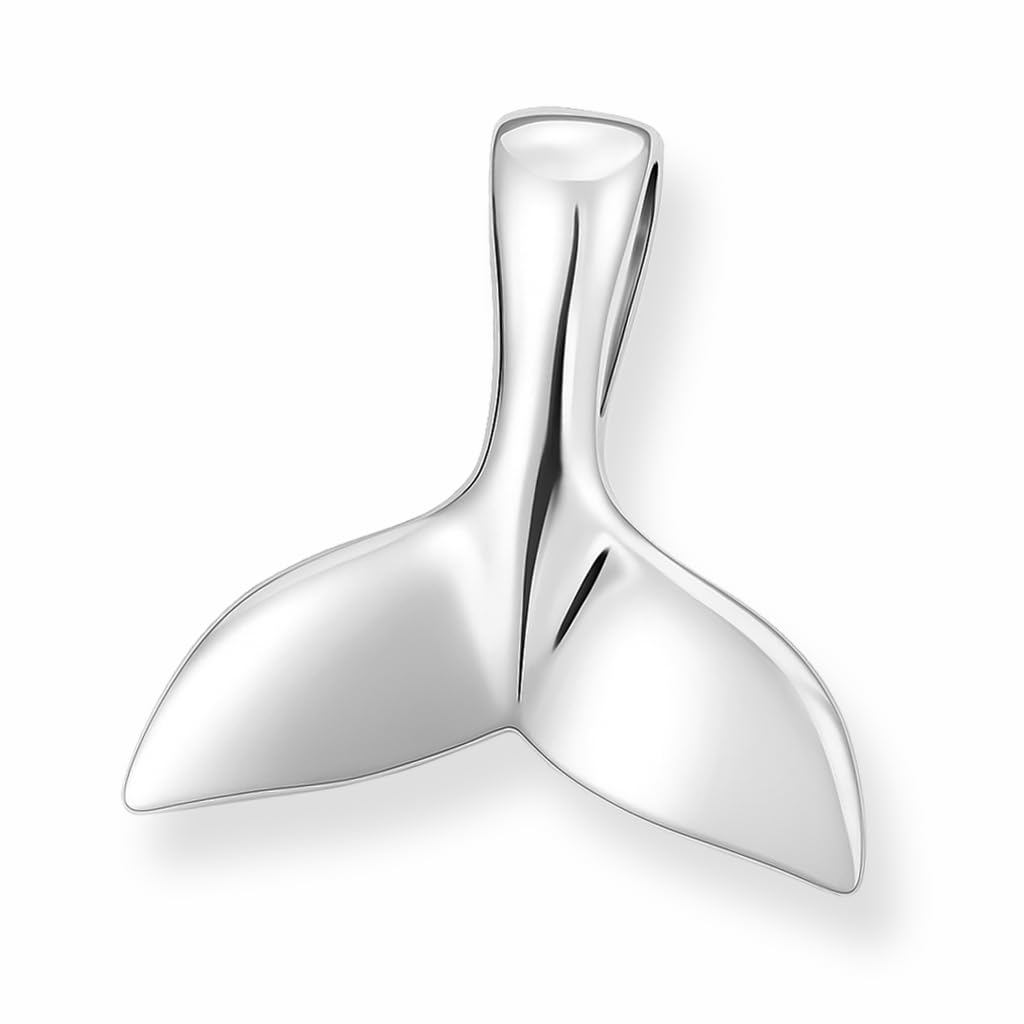CLEVER SCHMUCK Silberner Anhänger Walfischflosse 20 x 17 mm beidseitig plastische Form glänzend Sterling Silber 925 in Geschenkfaltbox