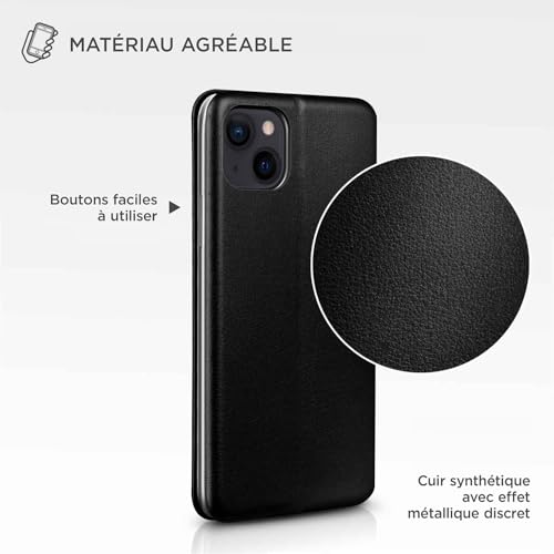 Housse iPhone 15 Plus ONEFLOW aspect cuir idéale pour sorties et appels - 5