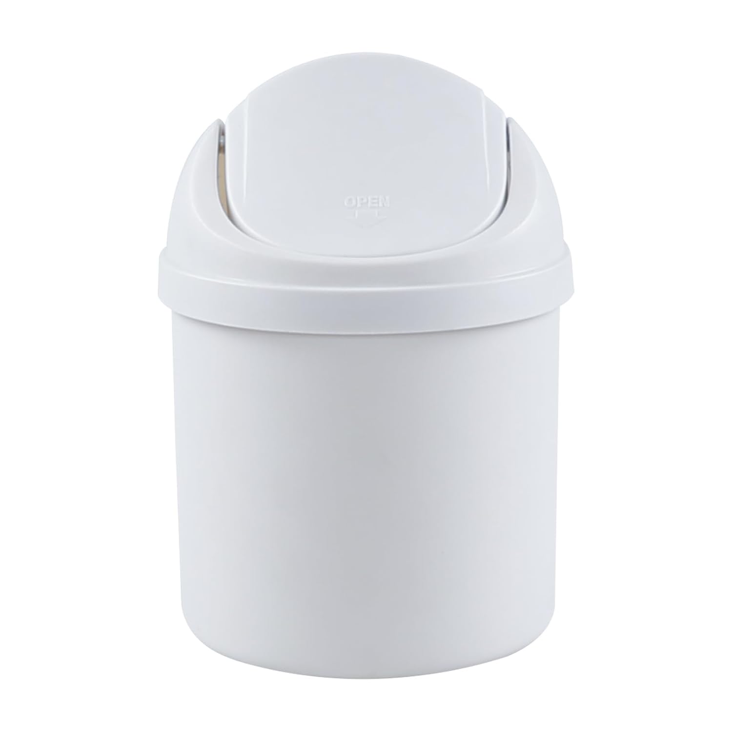 DynkoNA 2 Liter Mini Trash Can with Lid, Plastic Desktop Garbage Can