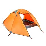 Azarxis Tienda de Campaña 1/2 / 3 Ligera Impermeable 3/4 Estaciones Carpa para mochilear Acampar Senderismo (Naranja - 3 Personas)