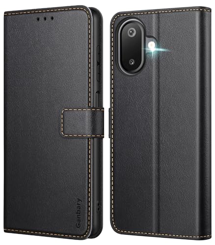 Ganbary Funda Compatible con Samsung Galaxy A07 4G, Funda Tapa Libro Movil PU Cuero Funda [Protección Completa] [Ranura Tarjeta][Función Soporte], Negro