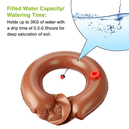 Fofetbfo 13 Inlease Tree Watering Ring, Durable Pvc Drip Irrigation Water Pouch, Round Watering Bags For Trees Shrubs Plants Gardening, Brown #TOP5