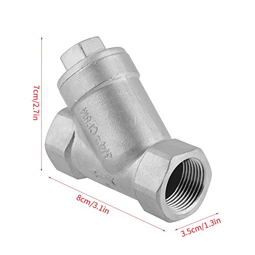 Image of Strainer Pipe Fitting, Y Strainer, 3 /4 inch DN20 PT Thread Stainless Steel Y Type Strainer Pump Filter for Water Oil Gas Stainless Filter Fine Mesh Strainer 3 Pipe Stainless Mesh Strainer