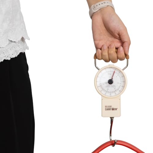 Image of Mechanical Luggage Scale with Tape Measure, 80 Lbs (Retro) - Lift Slowly
