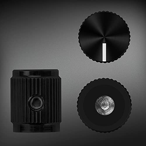 DaierTek Guitar Effect Pedal Knob Metal Black Potentiometer Knob Anodized Aluminum Amp Pot Knob with Set Screw 1/4 -13Pack… - Thumbnail 4