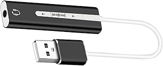 Mikikit 1pc Headphones Adapter Microphone Adapter Sound Card for PC Creative Sound USB Sound Port USB Sound Card for Laptop Black Plug-in Sound for Computer 7.1 Sound Track Card PC