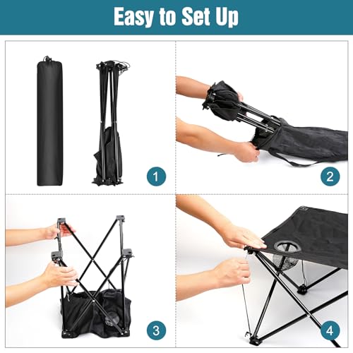 Moclever Mesa de Camping Plegable M2096 – Ultraligera Portátil con Porta Vasos y Bolsa de Transporte, Perfecta para Aventuras al Aire Libre, Picnic, Playa, BBQ, Senderismo y Uso en Casa miniatura 4
