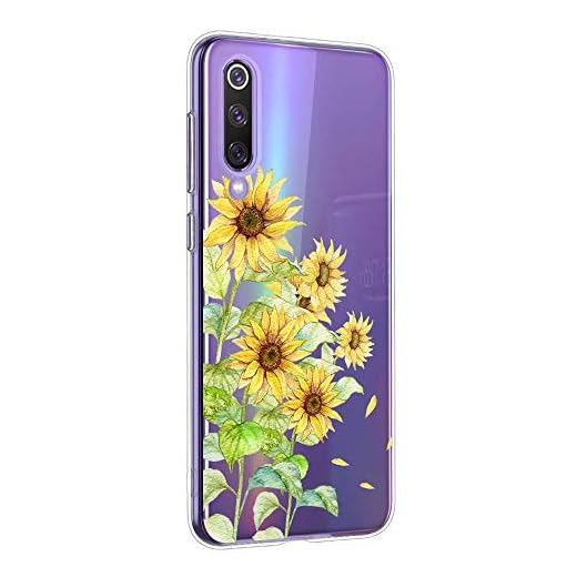 Oihxse Cristal Funda para Google Pixel 3 XL Transparente Suave TPU Flores Girasoles Amarillos Dibujo Diseño Serie Carcasa Flexible Bumper Anti-Choque Anti-Arañazos Protector (D10)