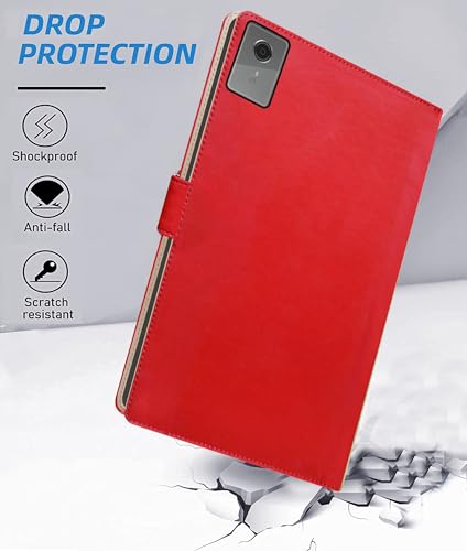 Image of TGK Flip Cover for Lenovo Idea Tab Plus 12.1 inch Tablet Case TB361FU TB361ZU with Stylus Holder (Red)