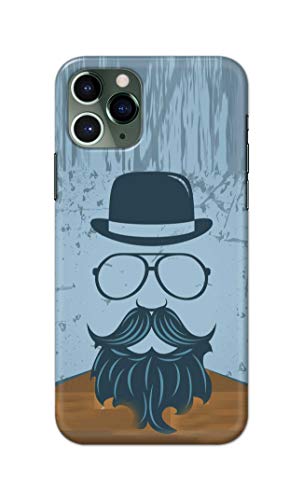 Image of PRINTFIDAA Mustache Beard and Hairstyle Hipster in Glasses Printed Designer Hard Case for Apple iPhone 11 Pro (5.8 inch), A2215, A2160, A2217 Back Cover -(e) RPM1002