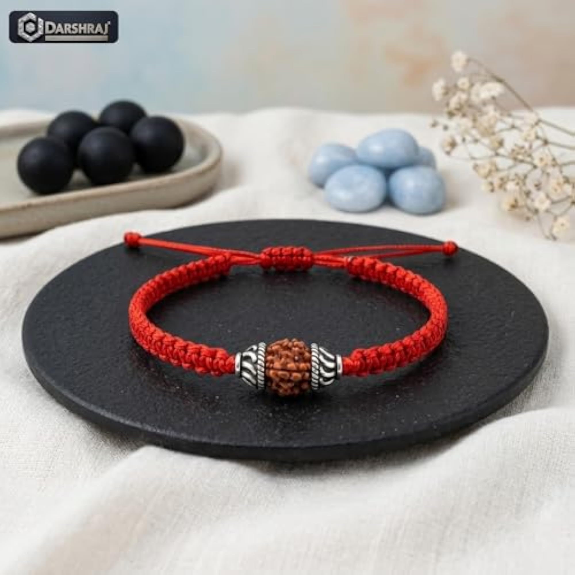 925 Sterling Silver Cap Rudraksha Bracelet for Men & Women