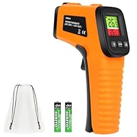 HOTUT Infrarot Thermometer, Laser Temperaturpistole -58°F~1022°F (-50°C~550°C), einstellbarer Emissionsgrad, Digital Laser temperaturmessgerät (NICHT für Mensch) für Kochen/Barbecue/Industrie