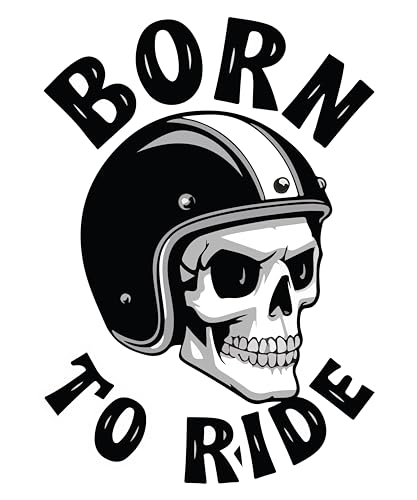 Image of STICKY DUDE - Biker Stickers, Cool Biker Motorcycle Helmet Stickers, 4 inches - Bikers Rocker Sticker Laptop Wall Window Bumper Decal (Born2Ride)