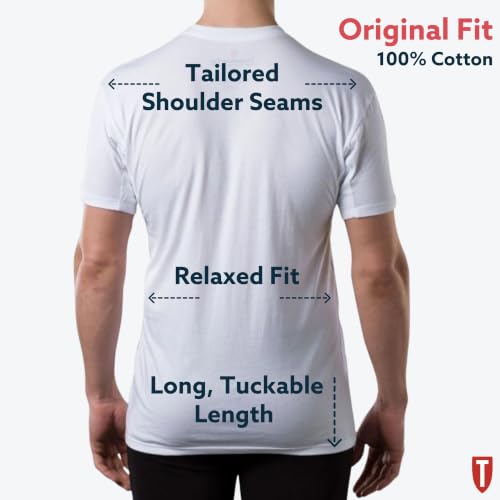 Image of Sweatproof Undershirt for Men w / Underarm Sweat Pads (Original Fit, Deep V-Neck)